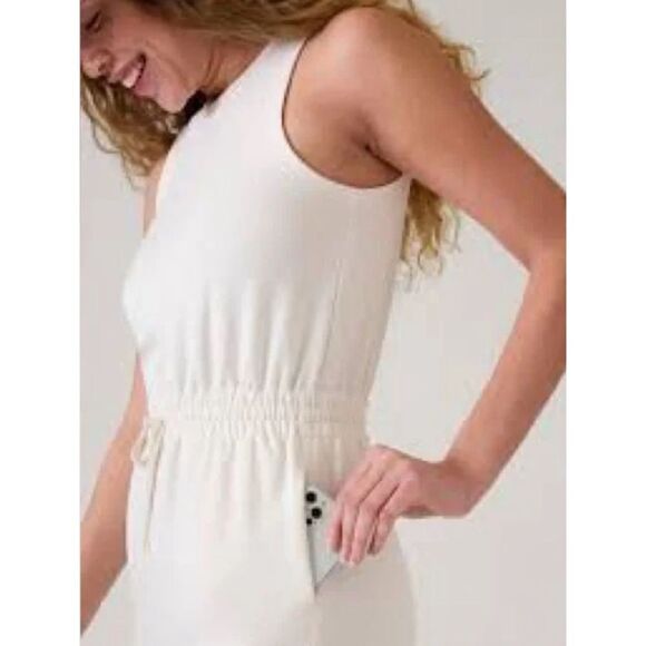 Athleta Seasoft Midi Dress in Magnolia White Size M / NWT - Picture 4 of 8